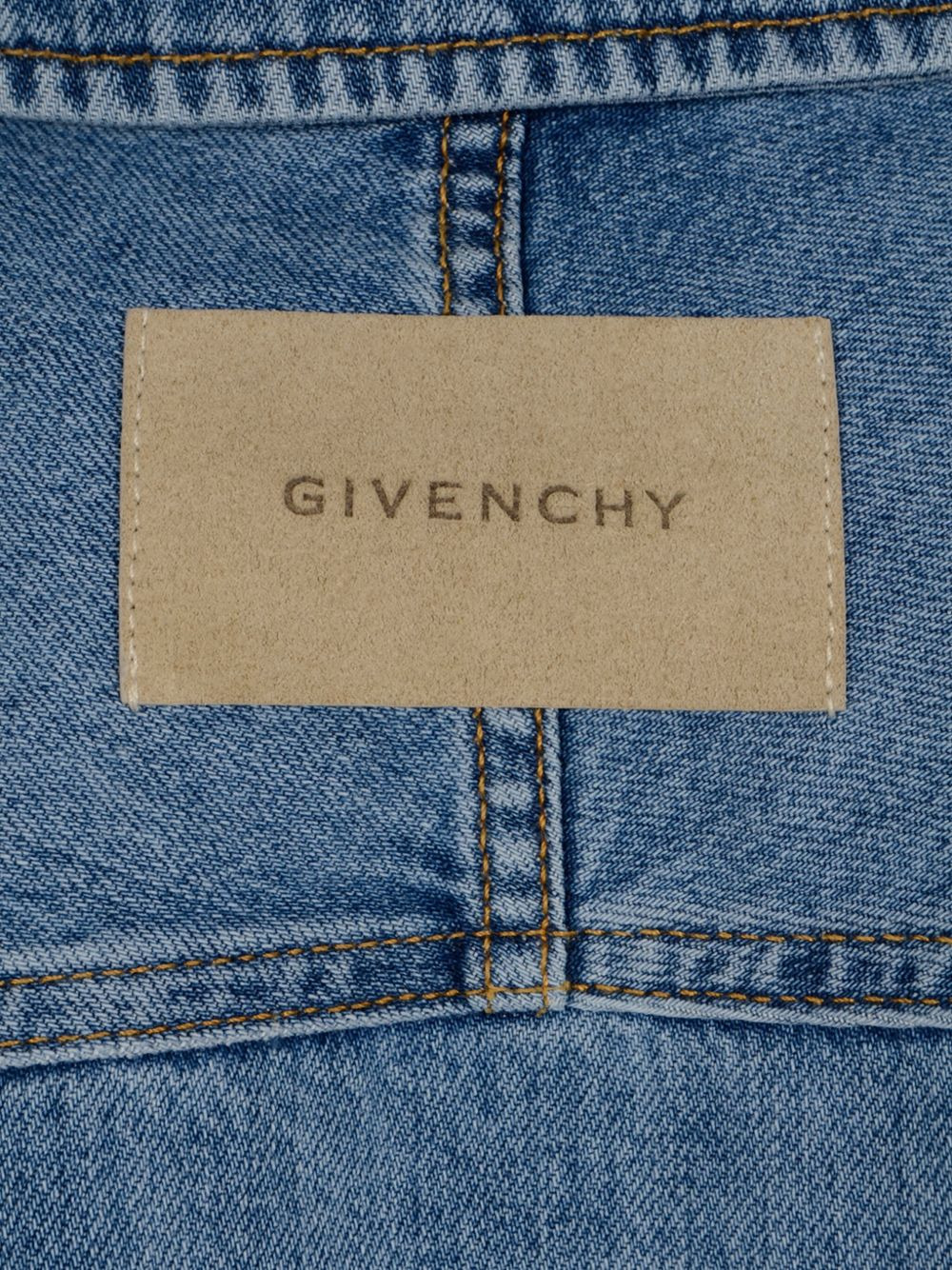 denim button-fastening shirt - 5