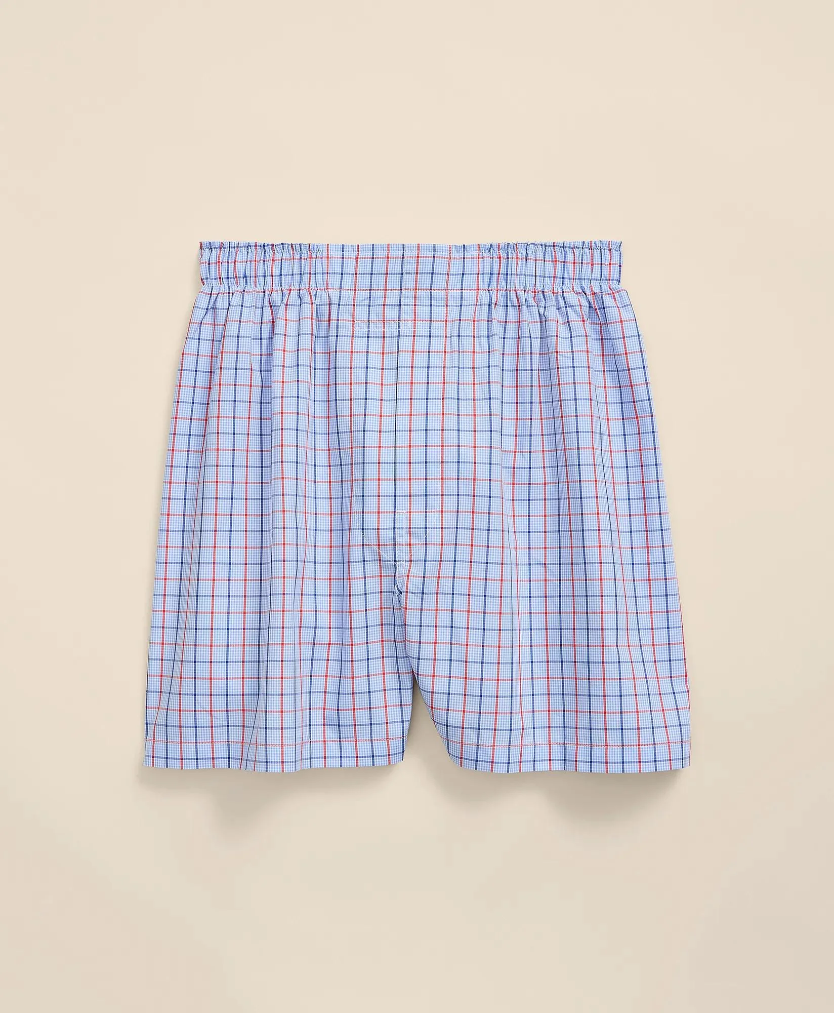 Cotton Broadcloth Check Boxers - 1