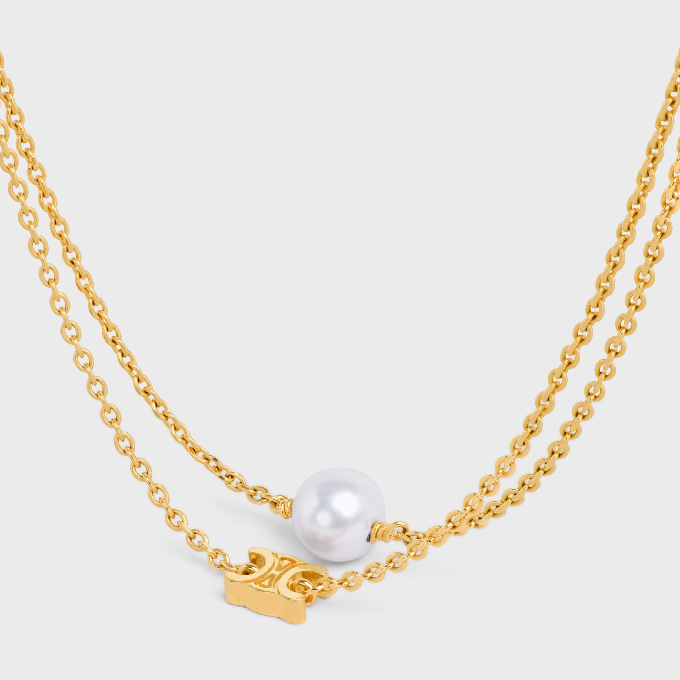 Les Perles Celine Bracelet in Resin Pearl and Brass with Gold Finish - 2