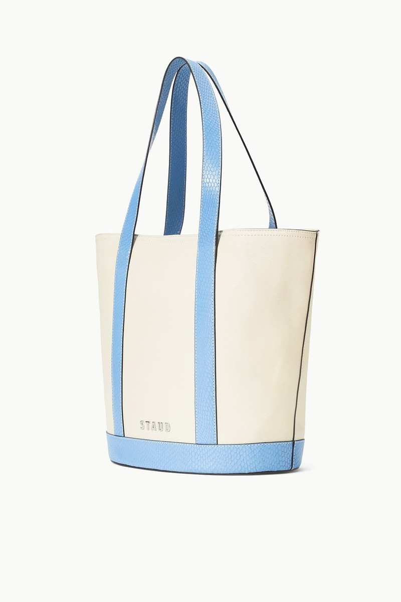 STAUD CUSTOM ALLORA TOTE CREAM STAUD BLUE 3