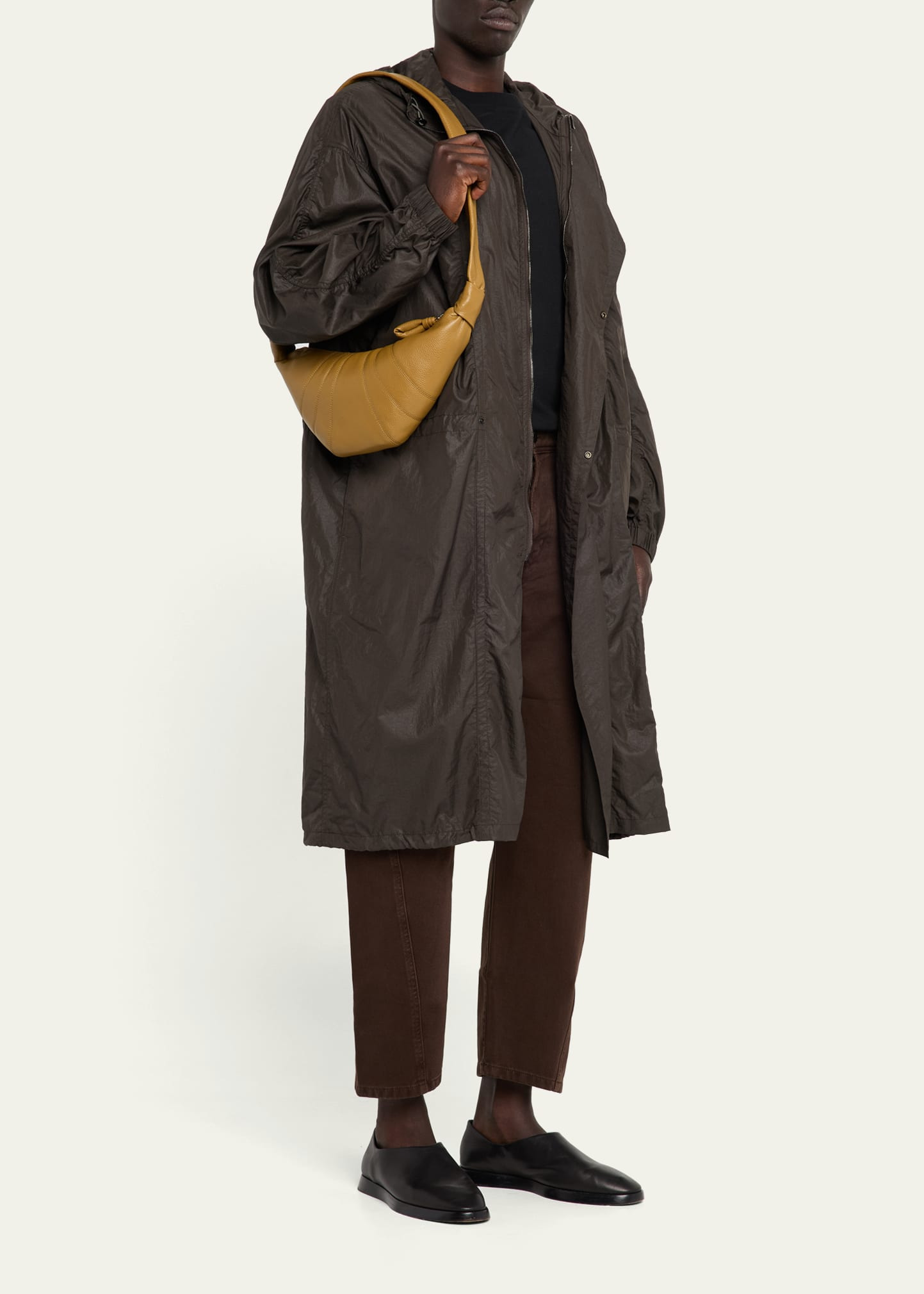 Men's Small Croissant Leather Shoulder Bag - 6