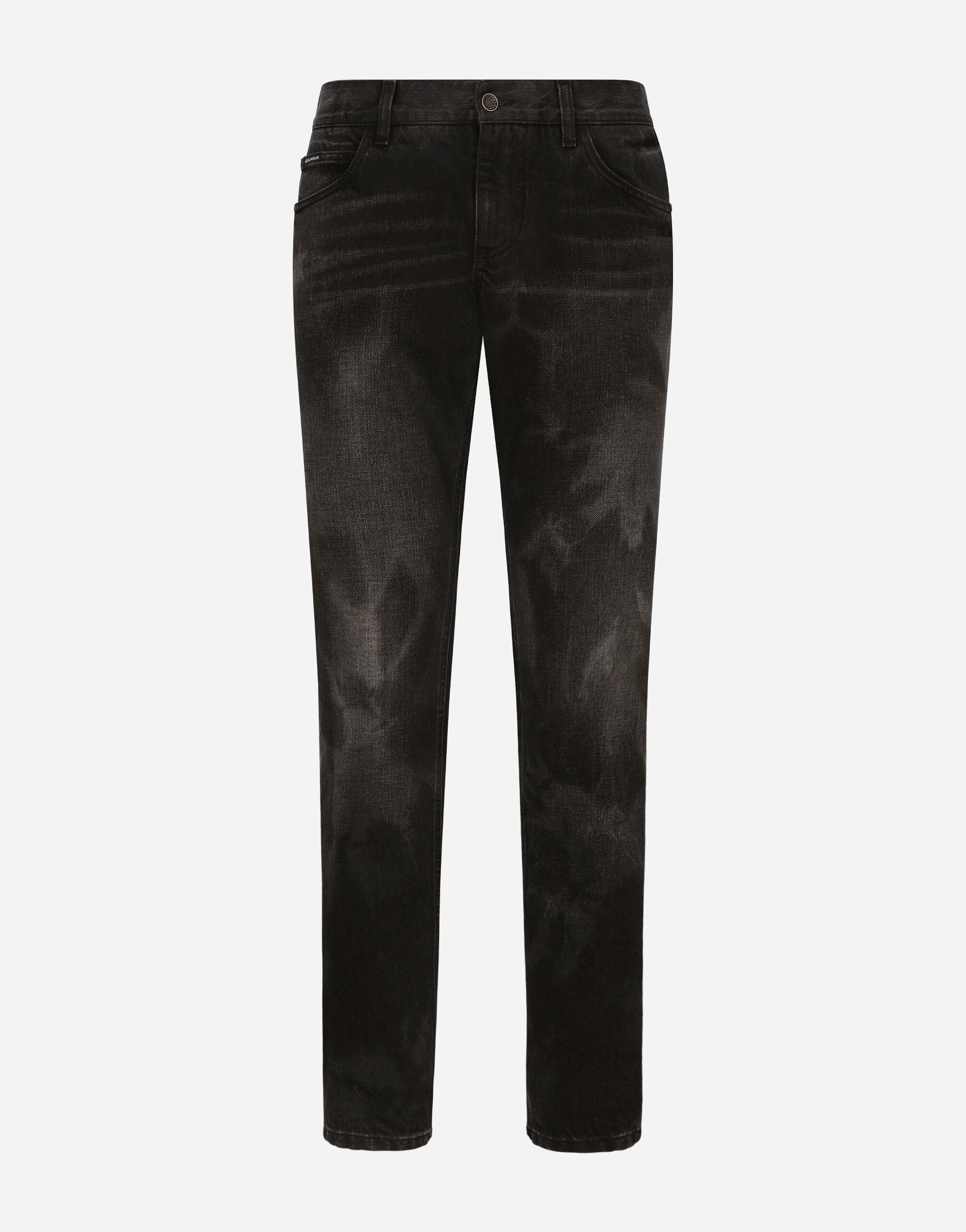 Regular-fit gray denim jeans - 1