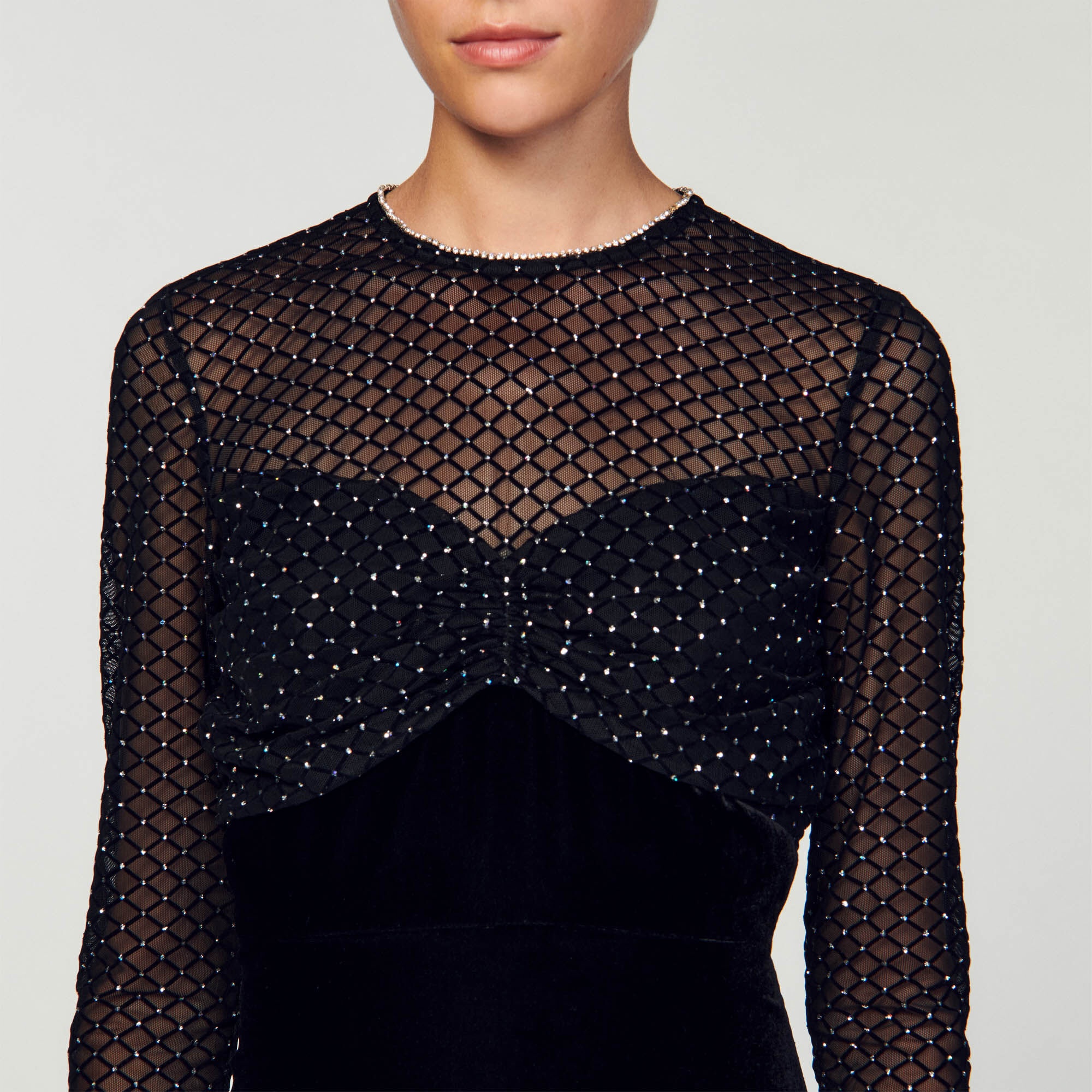 VELVET AND RHINESTONE DRESS - 4