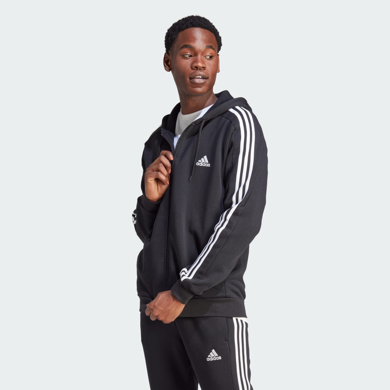 adidas Essentials Fleece 3-Stripes Full-Zip Hoodie outlook