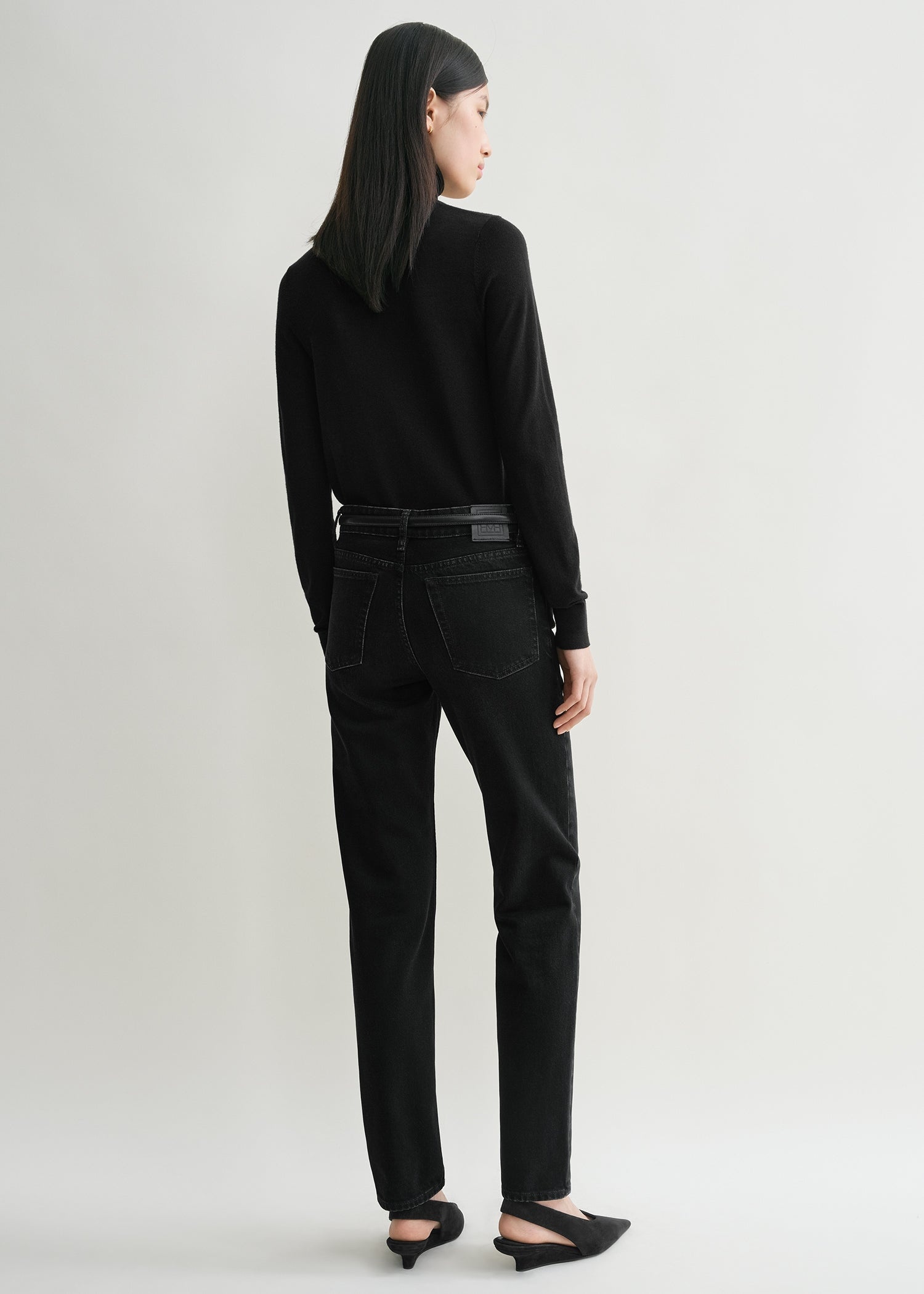 Low taper denim faded black - 4
