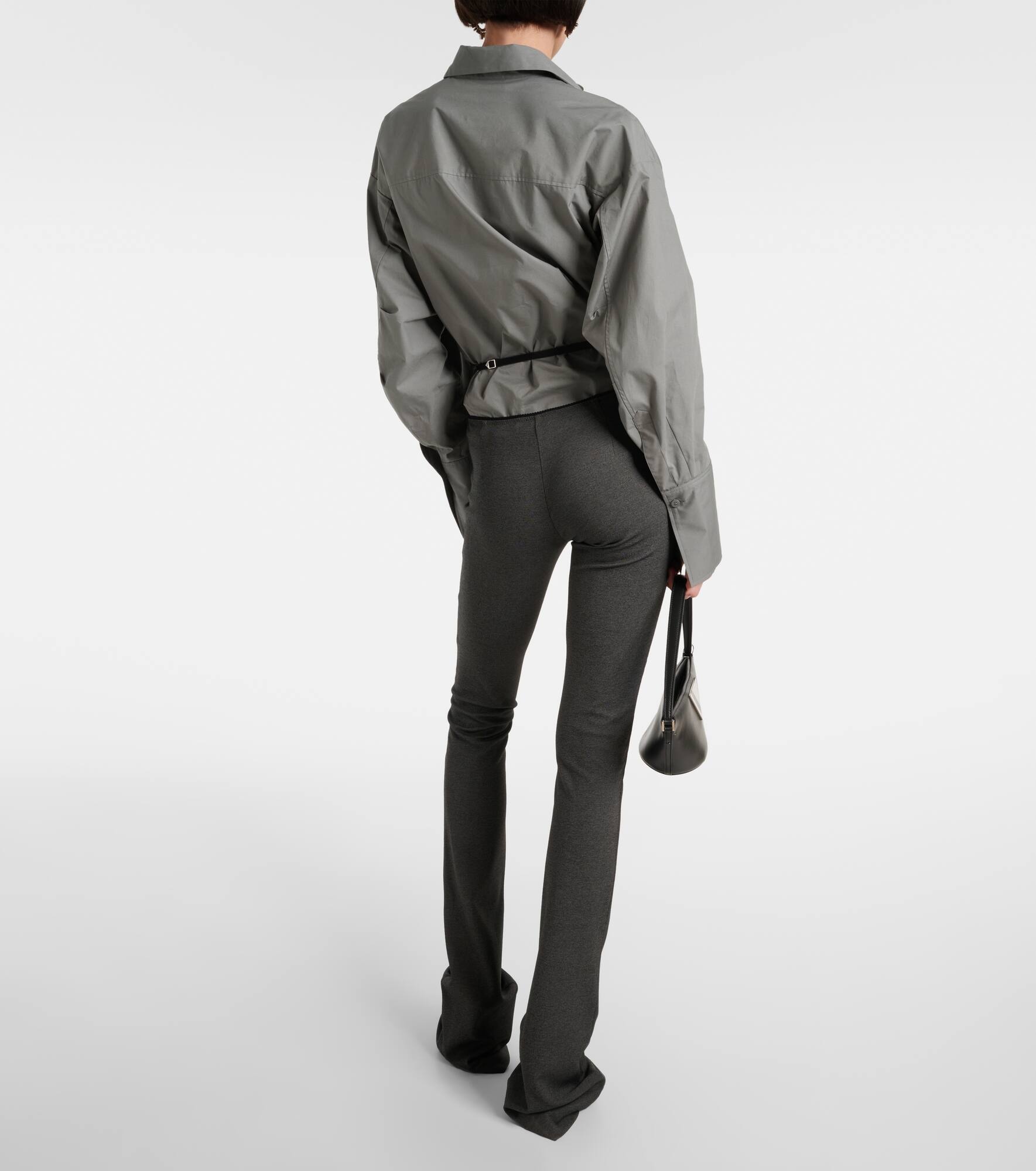 Cutout jersey flared pants - 3
