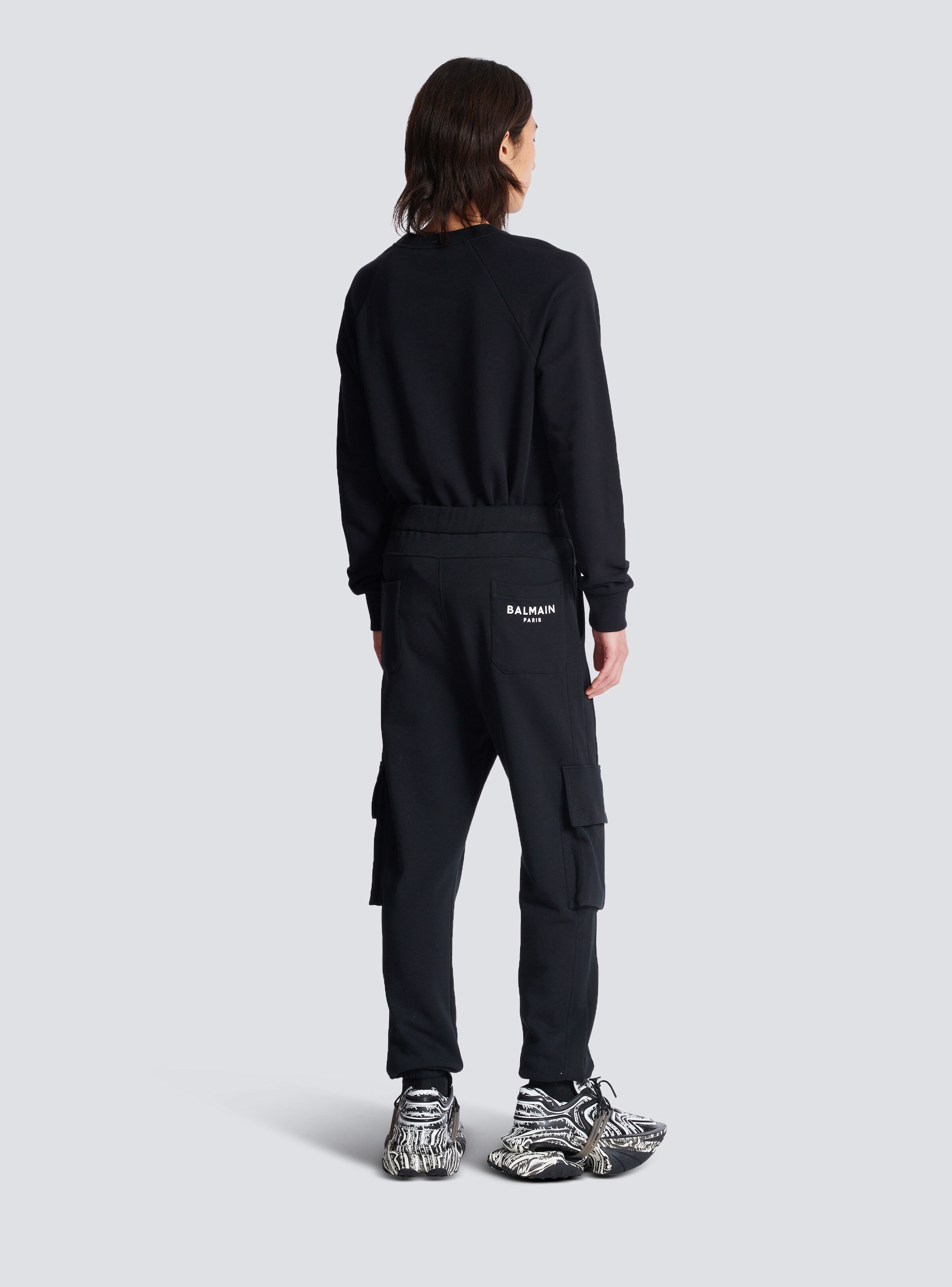 Cargo joggers with Balmain Paris print - 4