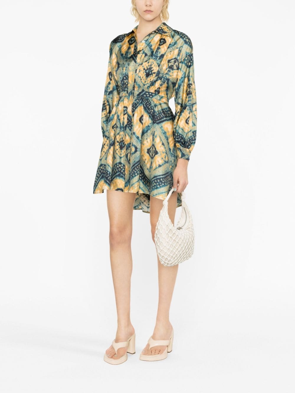 Jude diamond-print shirt dress - 3