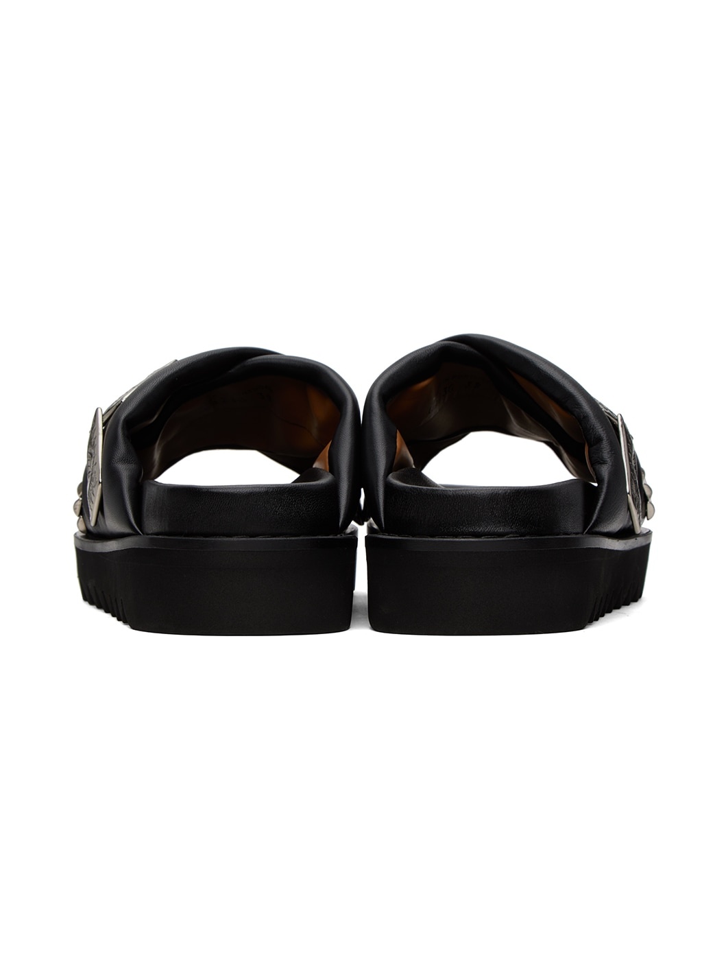 SSENSE Exclusive Black Leather Slippers - 2