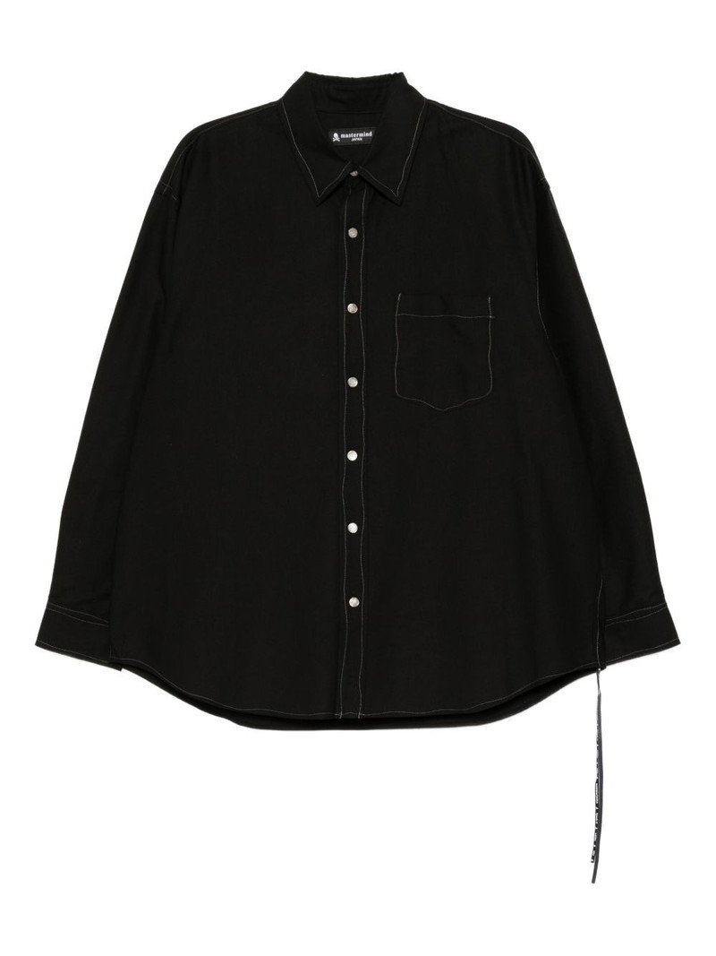 embroidered-logo cotton shirt 1