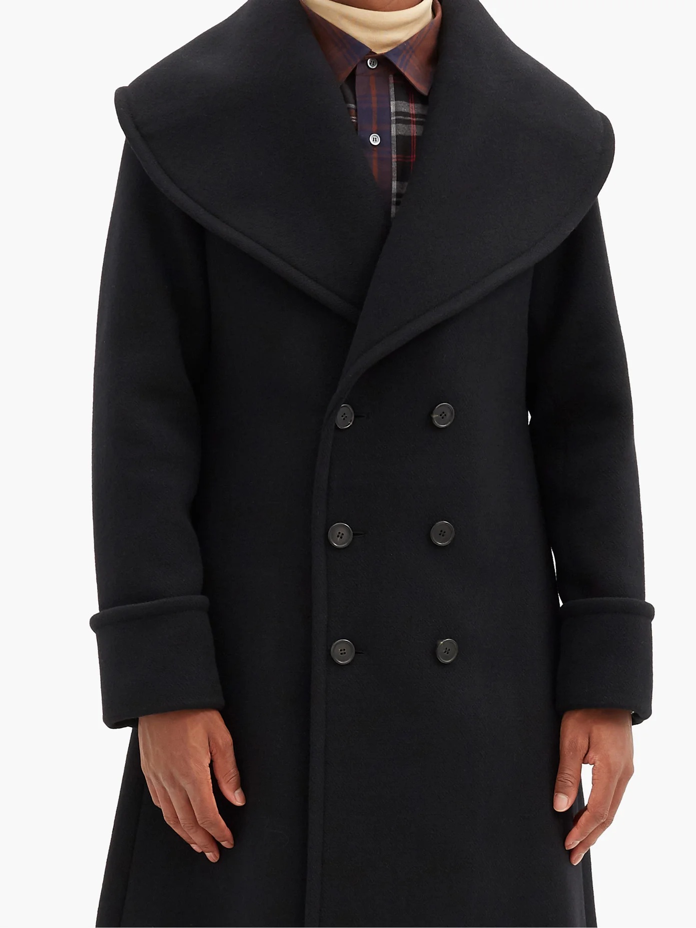 Double-breasted wool-blend overcoat - 6