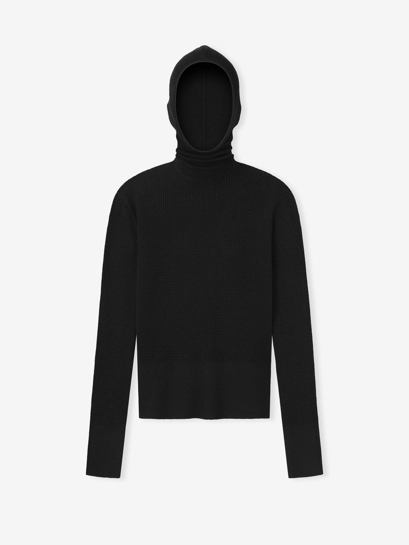 Womens Waffle Long Sleeve Hoodie 1