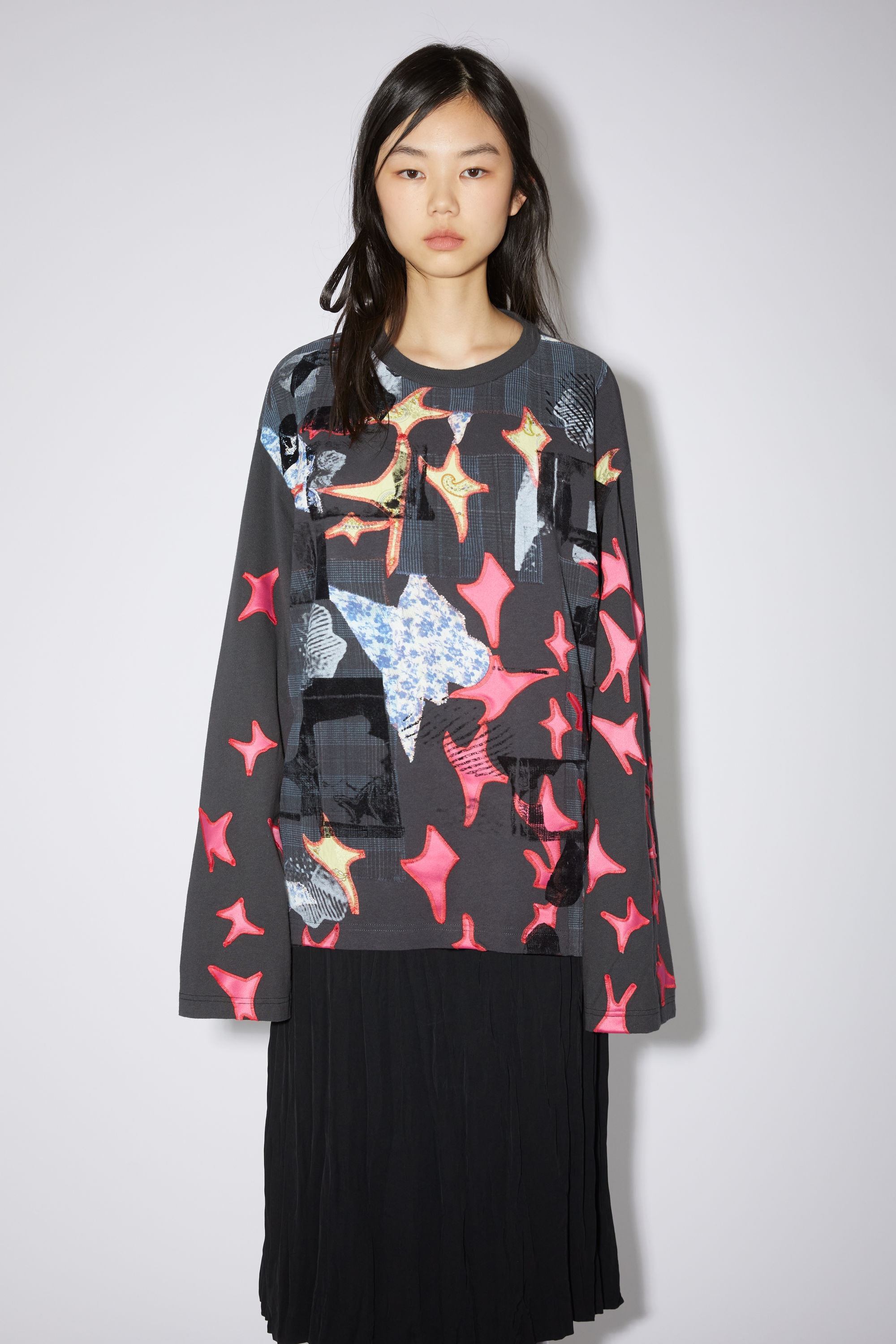 Patchwork sweater - Faded black - 3