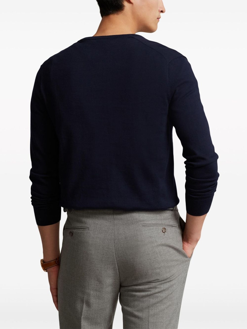 logo embroidered V-neck jumper 4