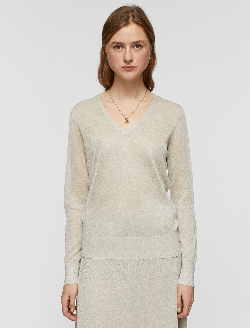 Lurex V Neck Jumper 3