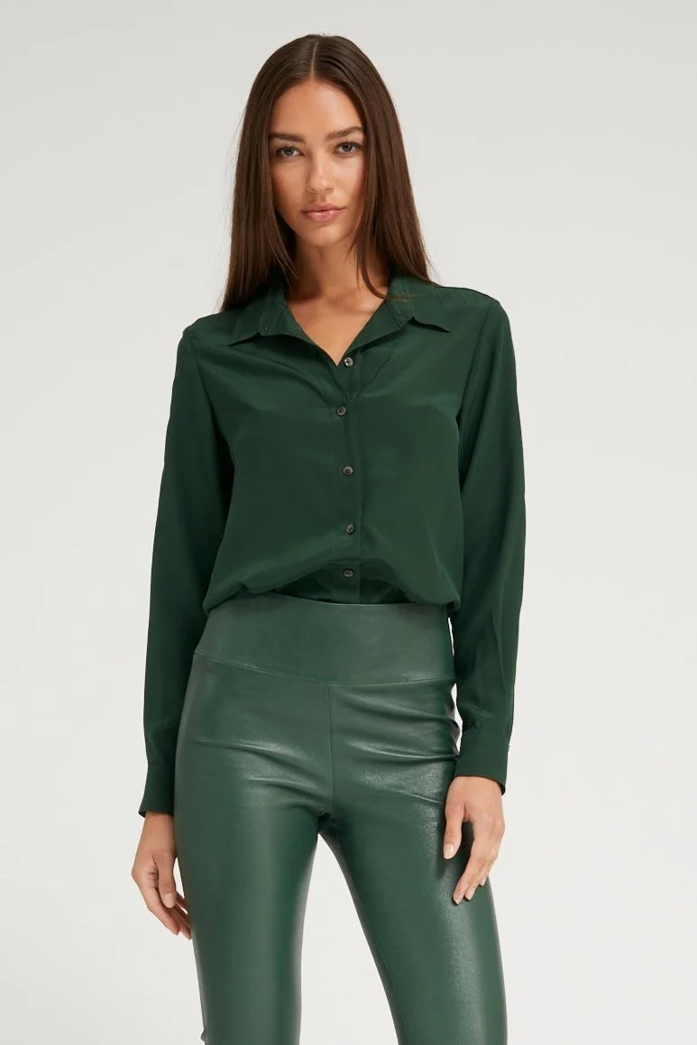 IVY SILK FITTED BUTTON DOWN - 1