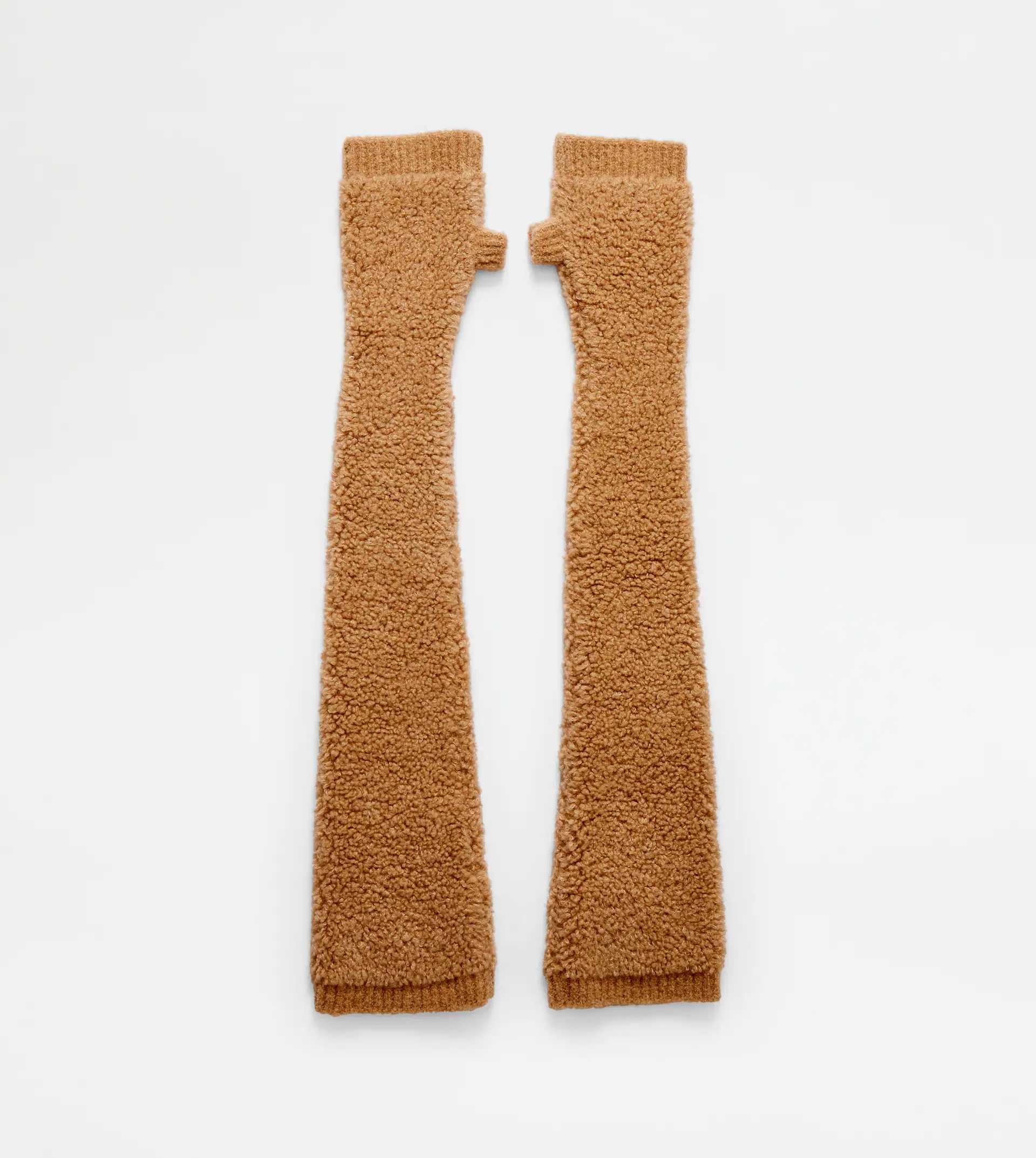 LONG GLOVES IN BOUCLÉ KNIT - BEIGE - 1