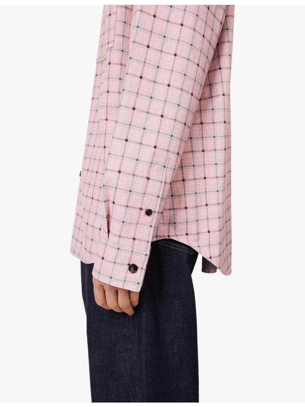 Spread-collar patch-pocket leather shirt - 6