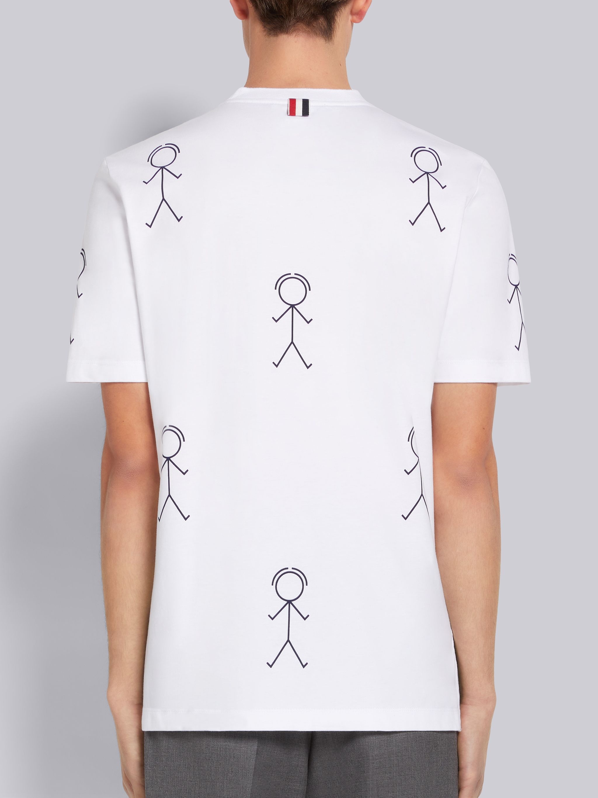 White Midweight Jersey Half Drop Mr. Thom Icon Print Tee - 3