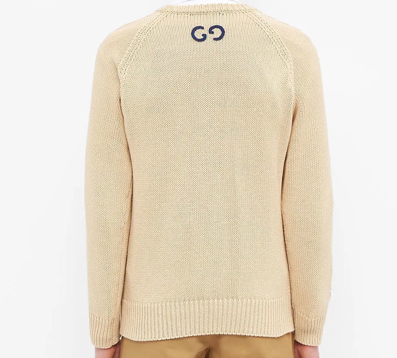 Gucci Retro Ribbed Knitted Sweater For Men Beige 614727-XKBA3-9166 - 4