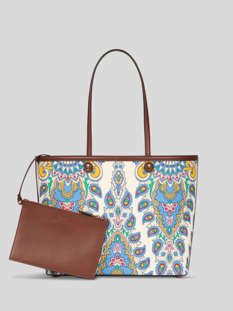 ETRO ESSENTIAL MEDIUM PRINTED CANVAS BAG 1