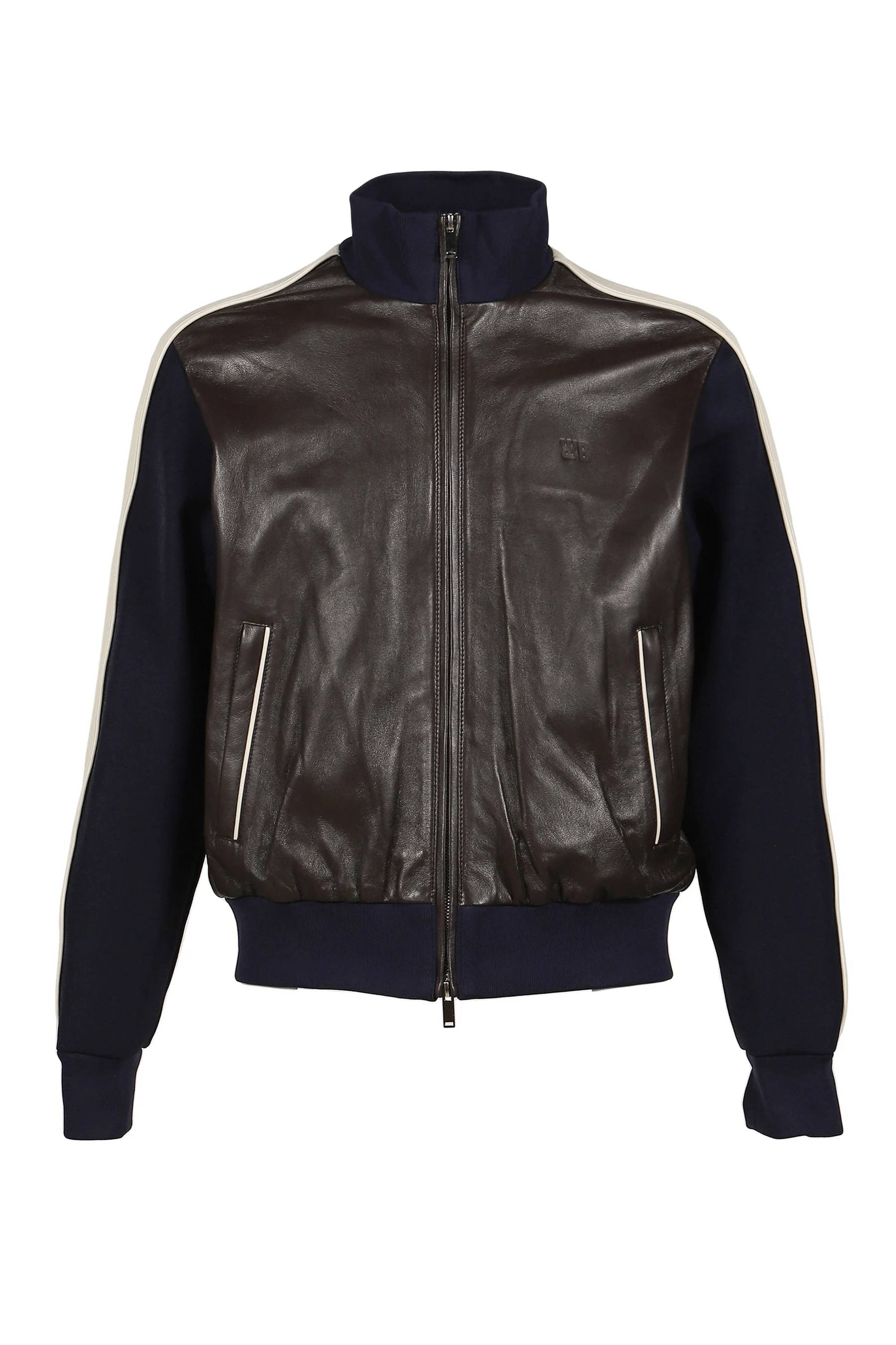 PATH LEATHER JACKET / NVY / DARK BRW / IVO - 1