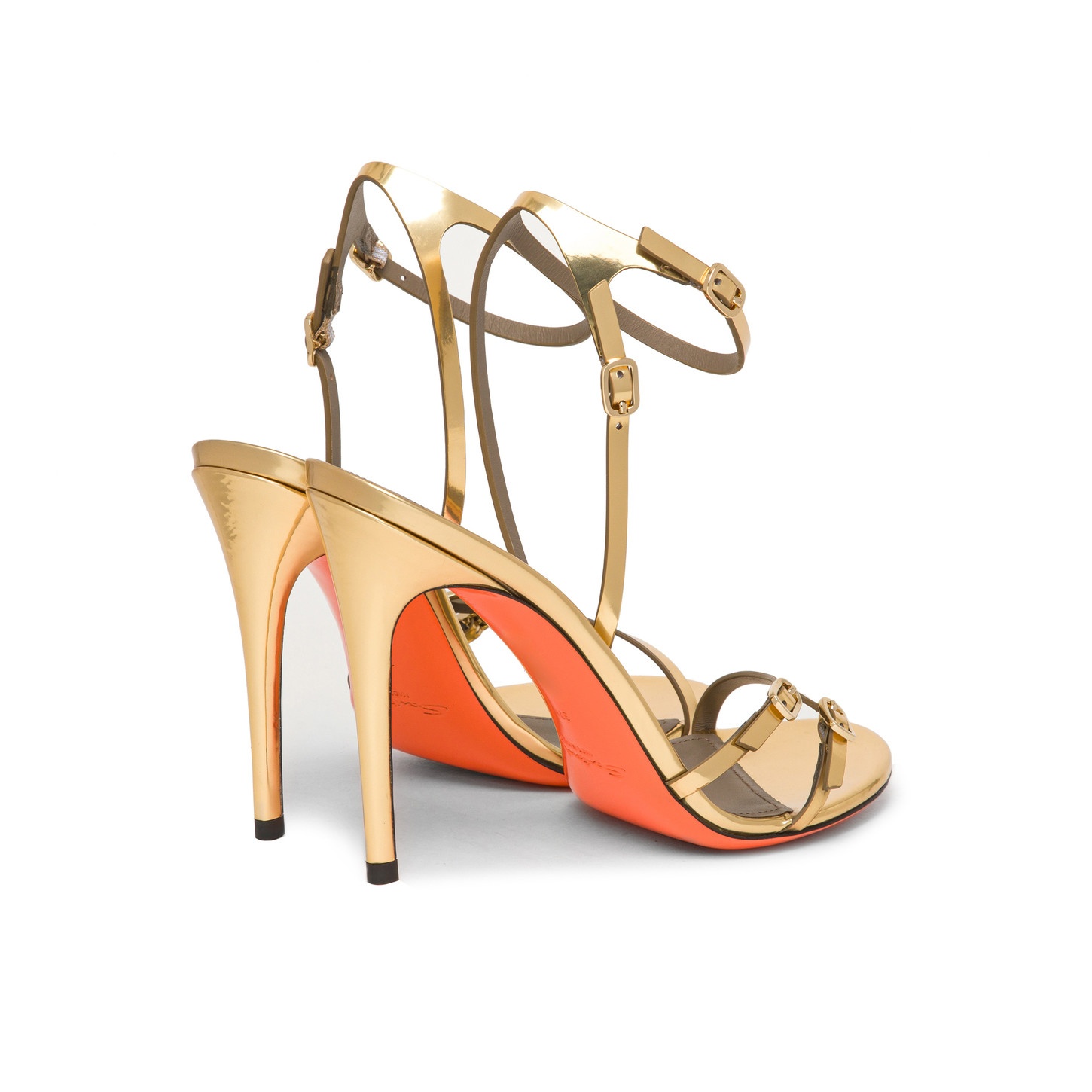 Women’s mirrored gold high-heel sandal - 3