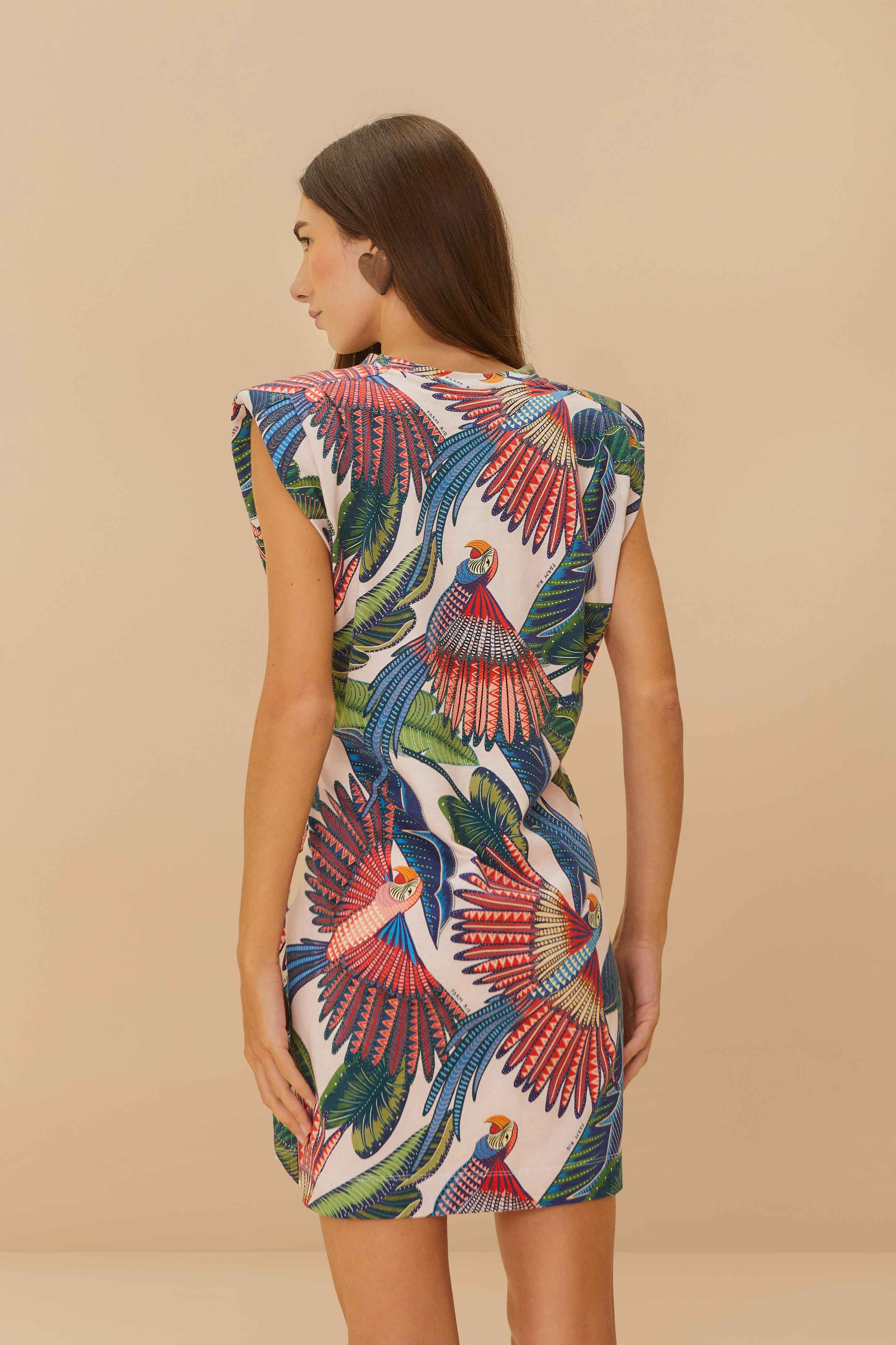 Pink Macaw Flight Mini T-Shirt Dress - 3