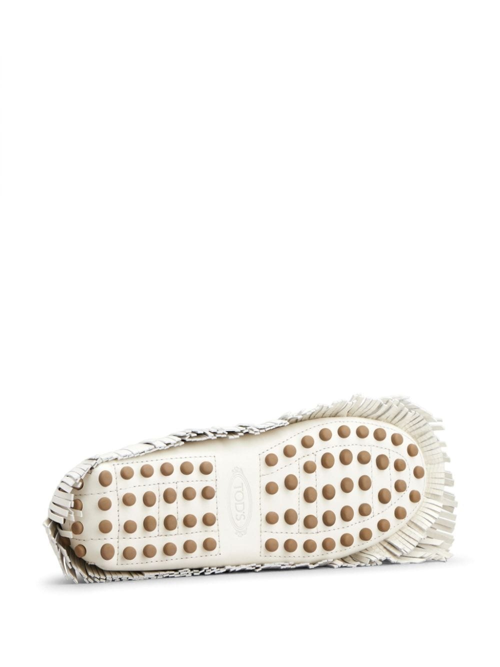logo-plaque franged leather loafers - 4