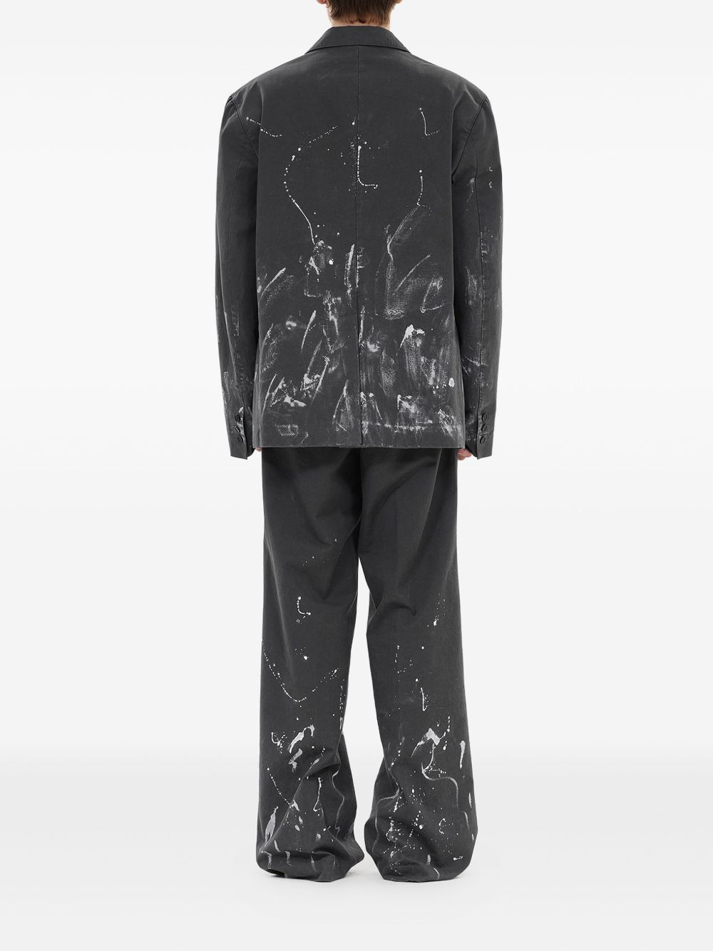 pleated paint-splatter trousers - 4