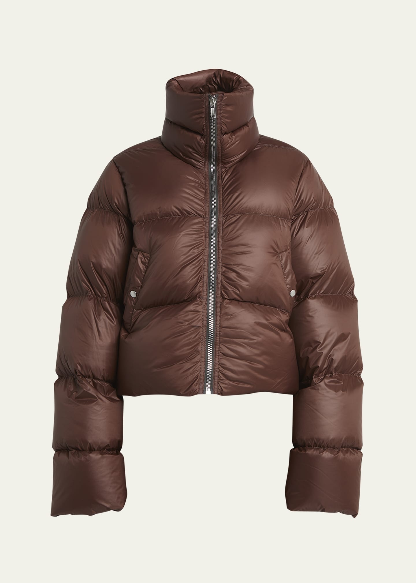 Zip-Up Funnel Neck Puffer Jacket - 1