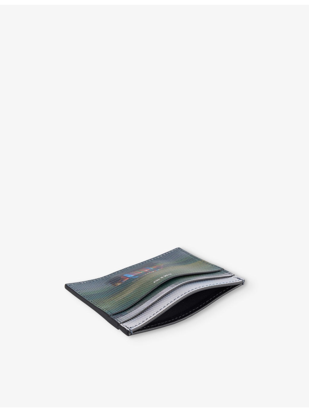 Graphic-Print Textured Leather Card Holder - 4