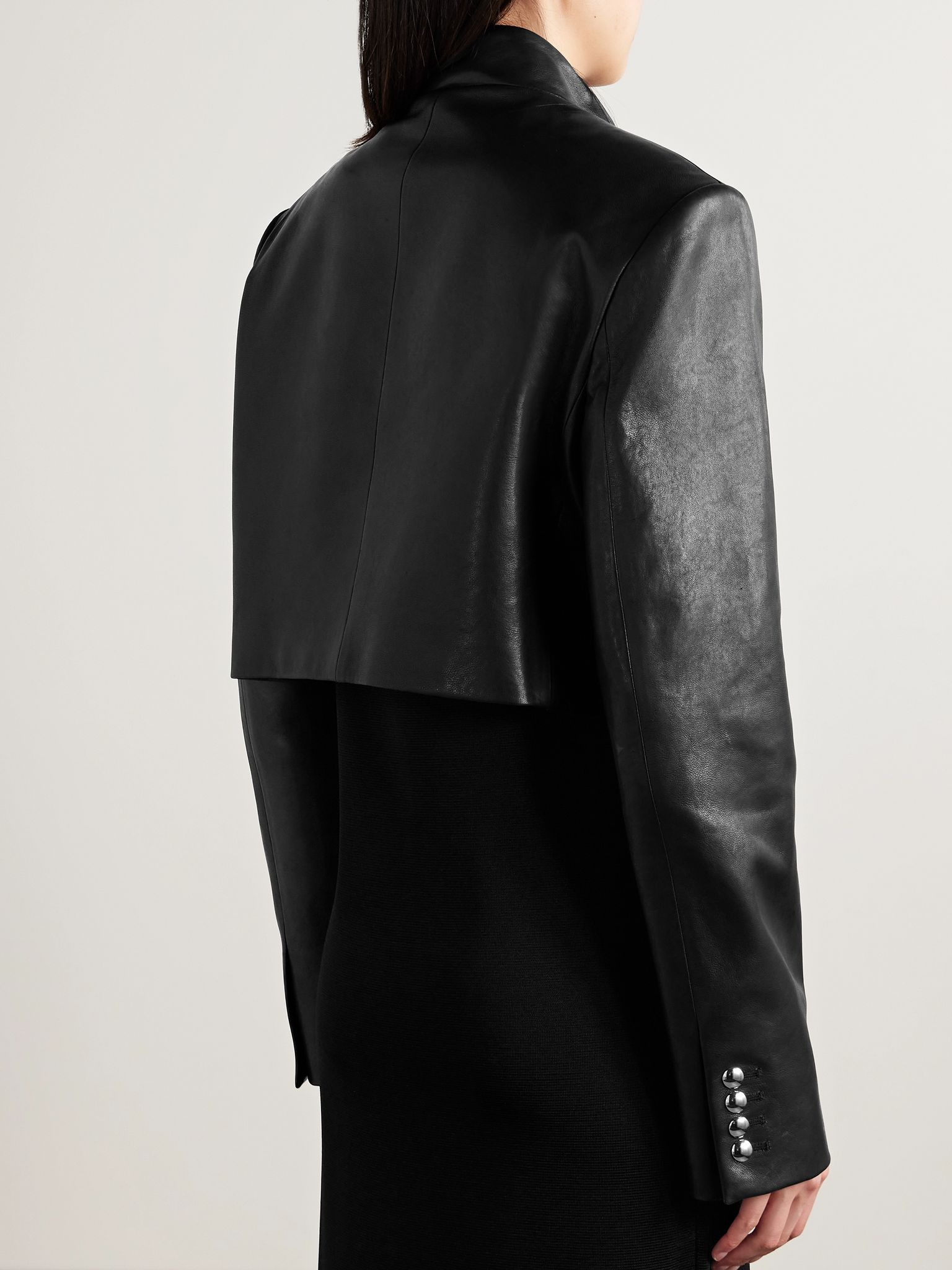 Samuelson cropped leather jacket Black - 3