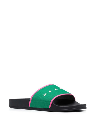 Marni intarsia-knit flat slides outlook