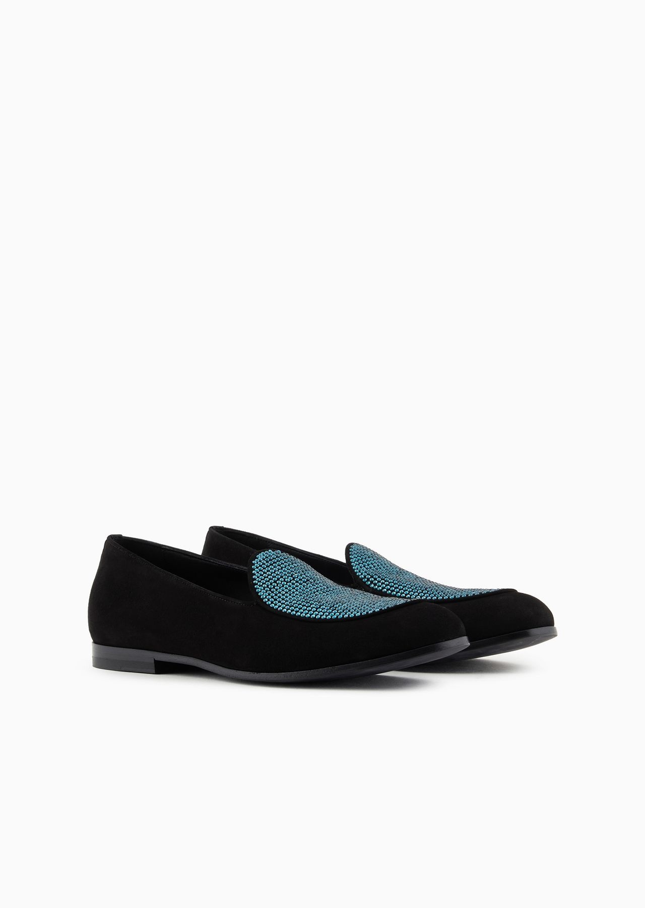 Rhinestoned suede loafers - 2