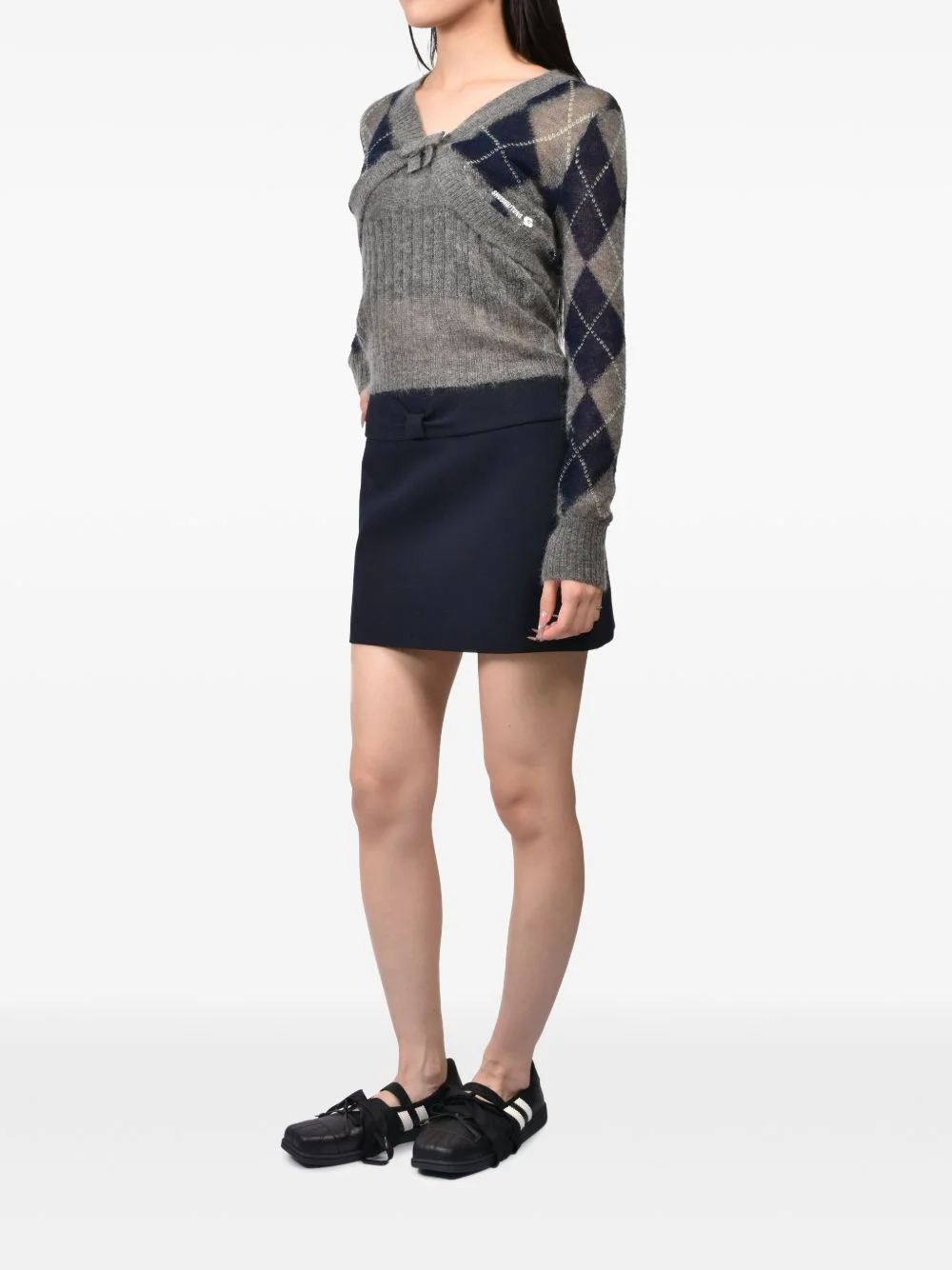bow-detail mini skirt - 1
