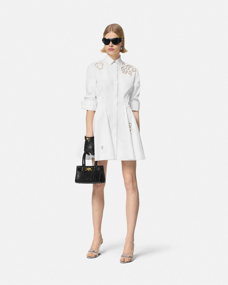 VERSACE Embroidered Sangallo Flared Shirt Dress outlook