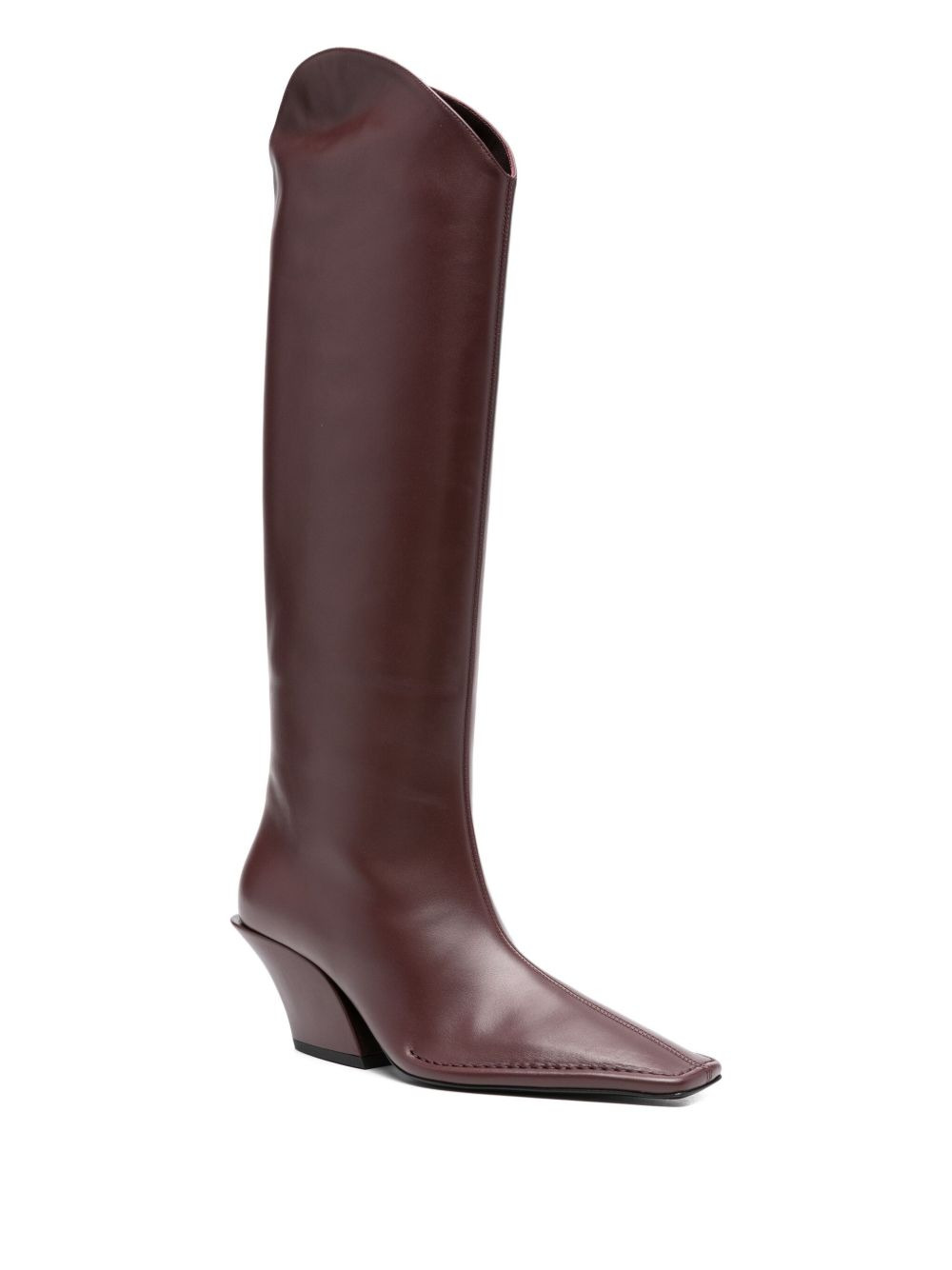 70mm pointed-toe leather boots - 2