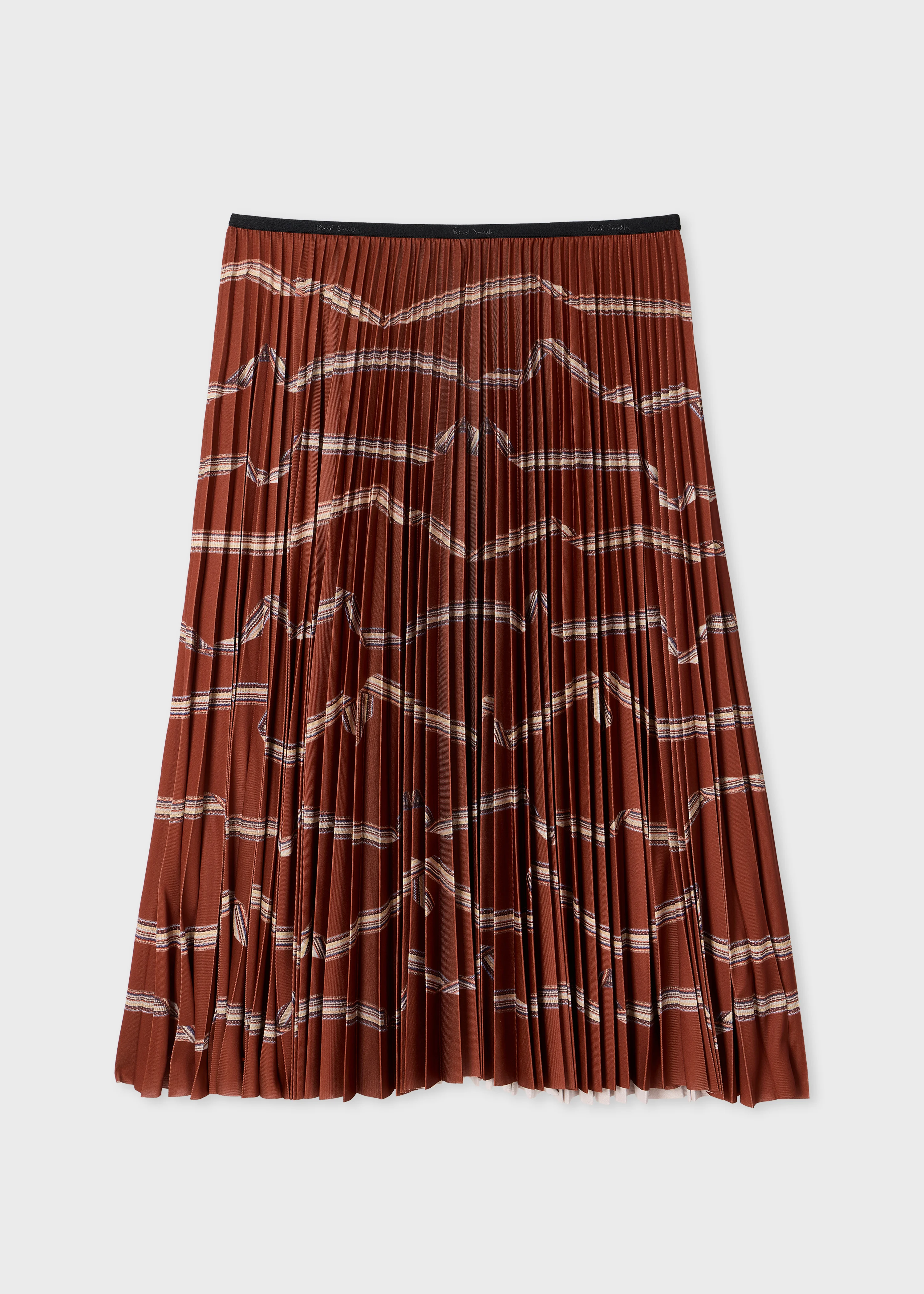 Women's Rust Red 'Signature Stripe' Ribbon Print Skirt - 1