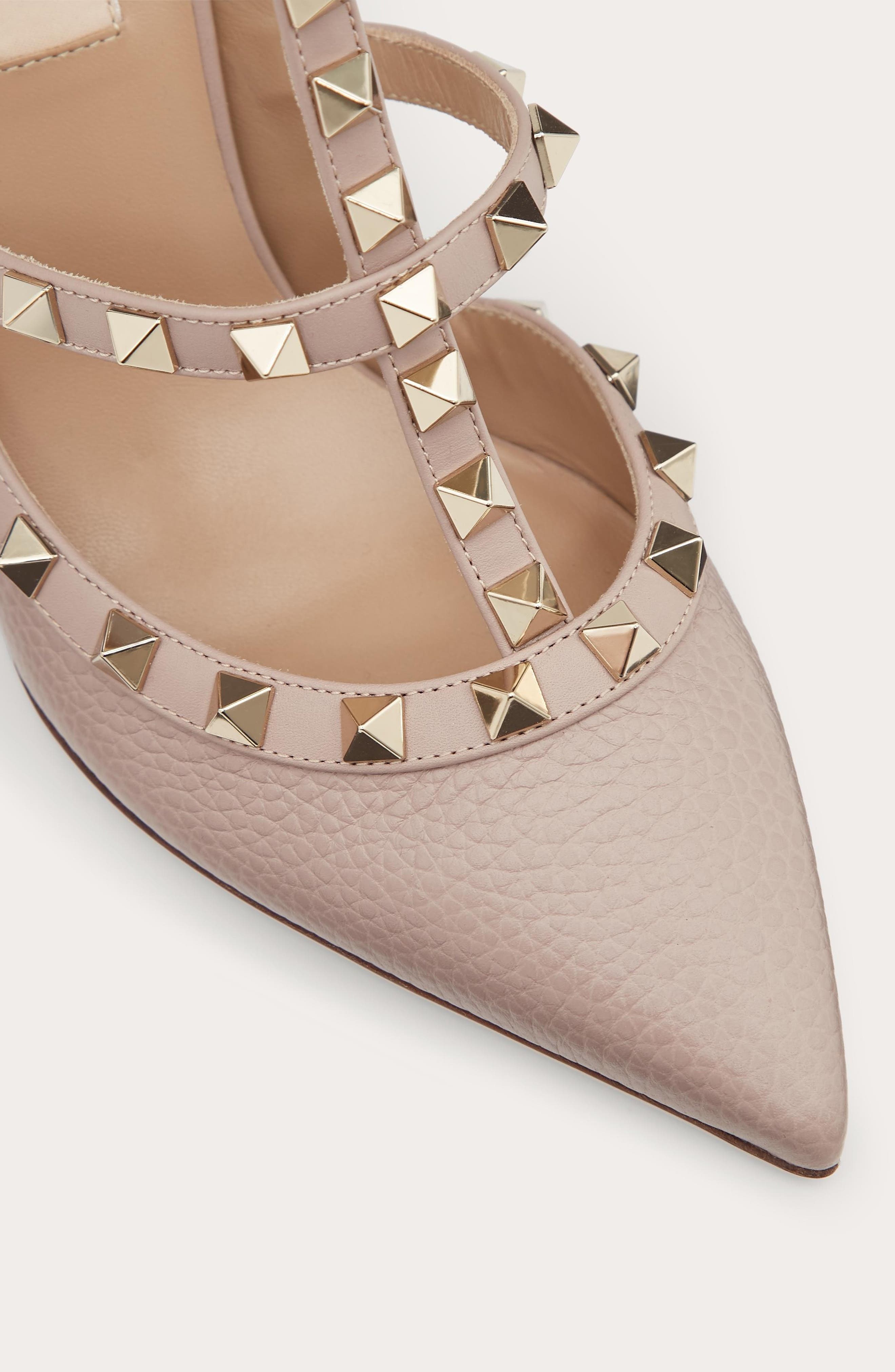 Valentino Garavani Rockstud Ankle Strap Pointed Toe Pump in Poudre at Nordstrom - 6