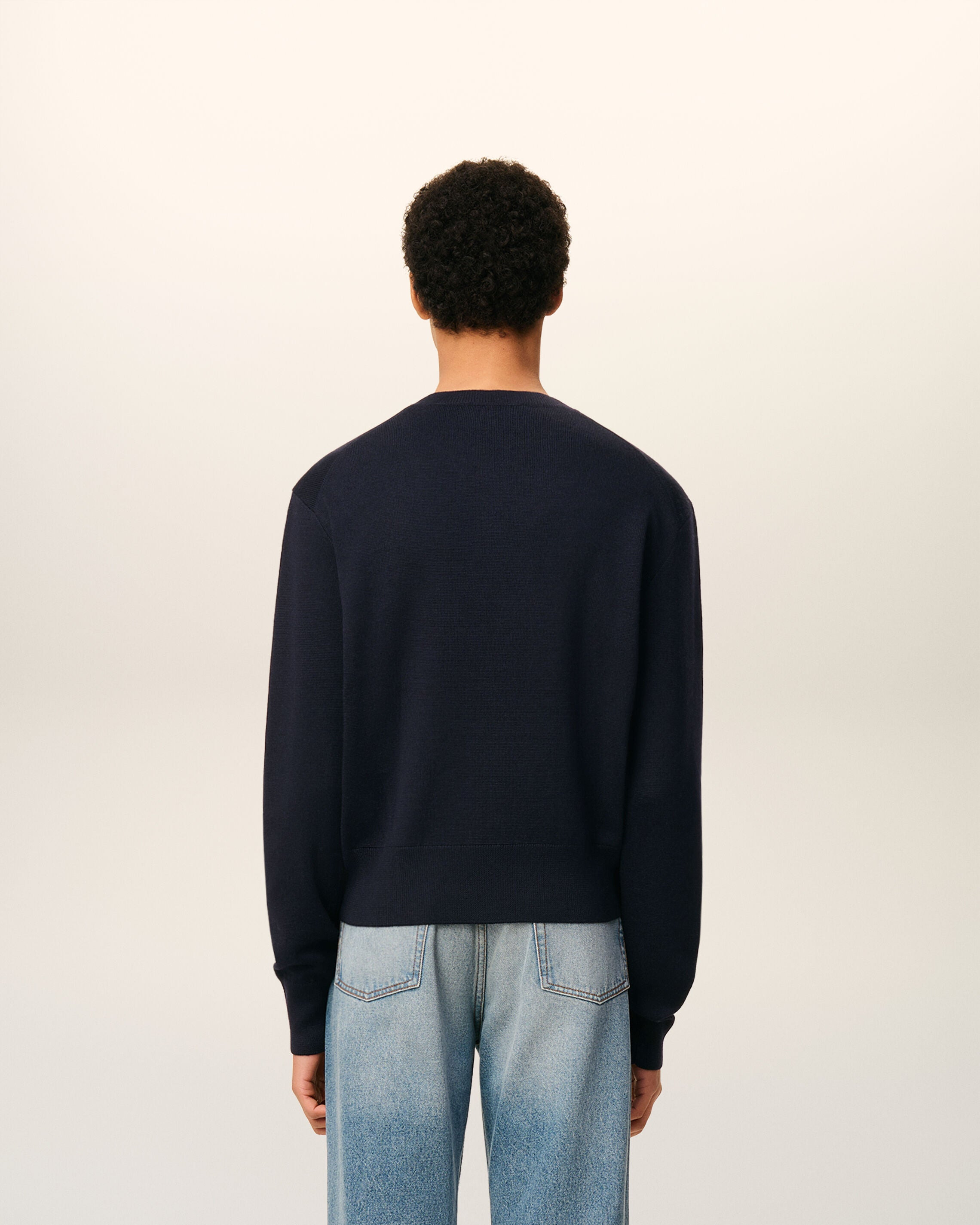 BLUE WOOL AMI DE COEUR CREWNECK SWEATER - 5