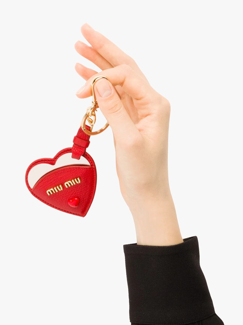 Madras heart leather keychain - 3