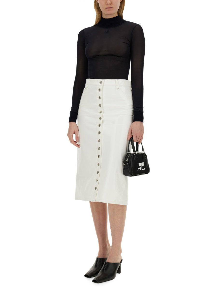 Courreges Women Skirt With Buttons - 2