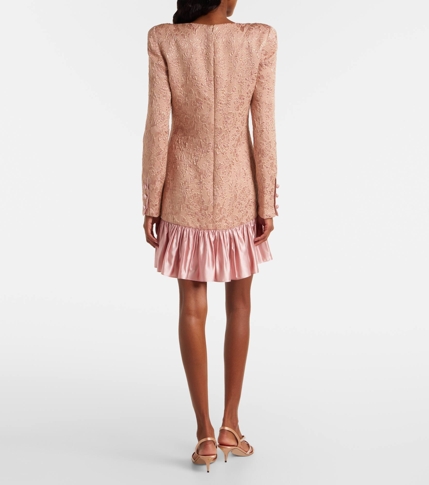 Wool and silk-blend matelassé minidress - 3