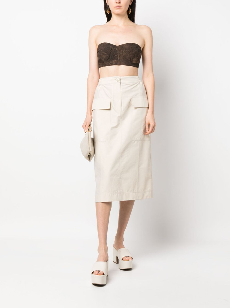 UMA WANG lace-up sleeveless cotton top outlook