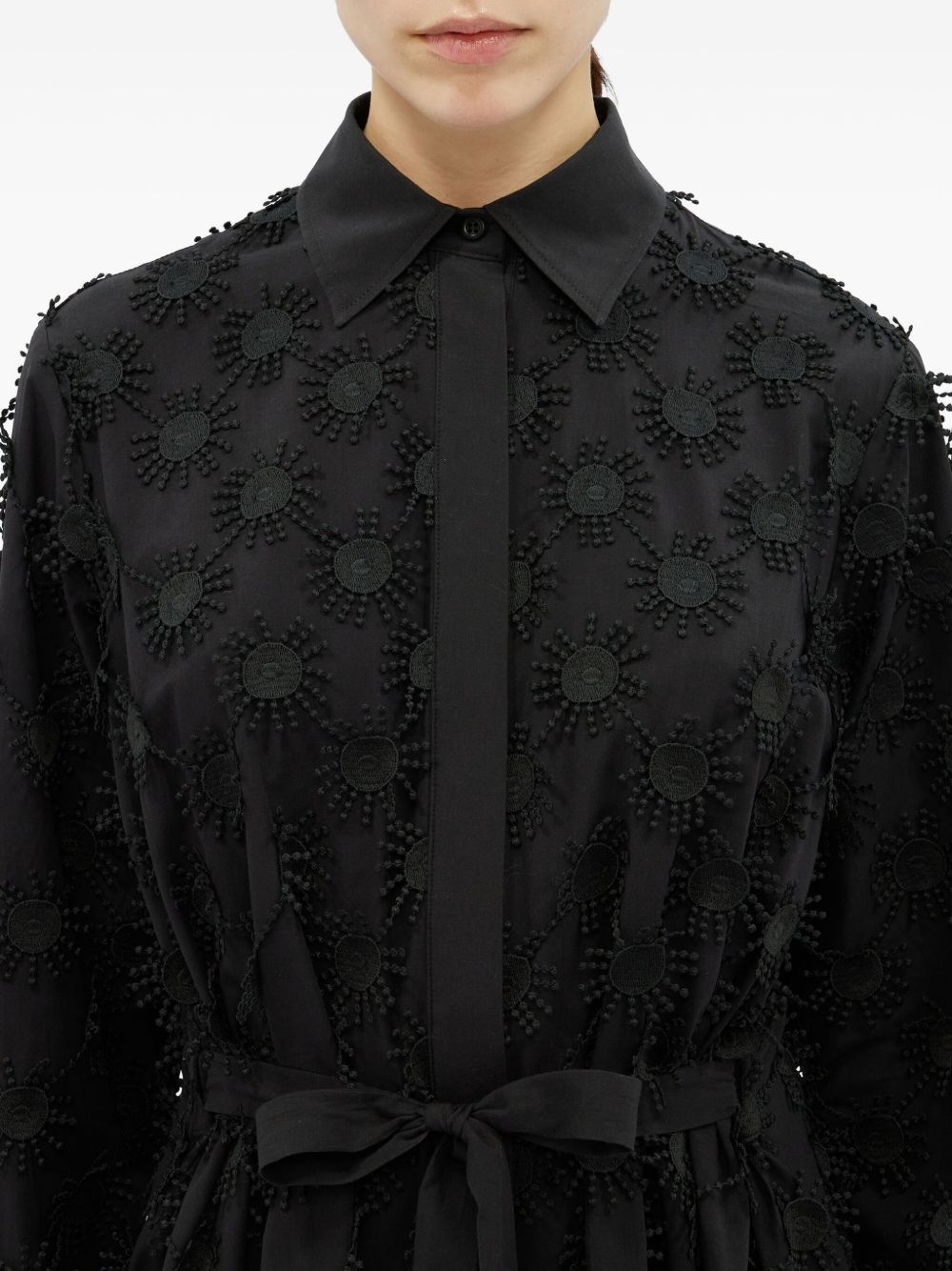 tied-waist shirt dress - 5