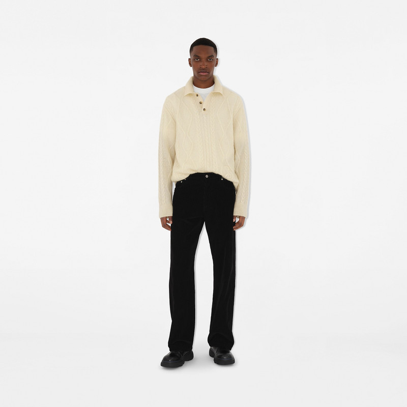 Burberry Aran Wool Blend Polo Shirt outlook