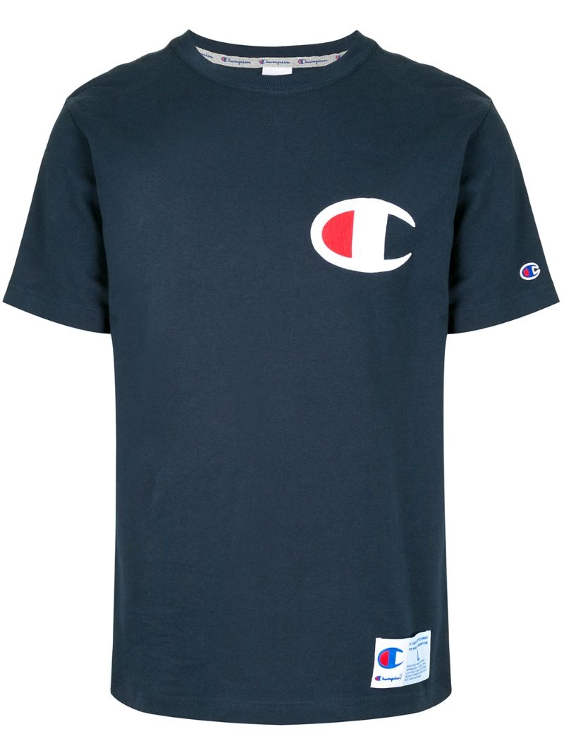logo patch crew neck T-shirt - 1