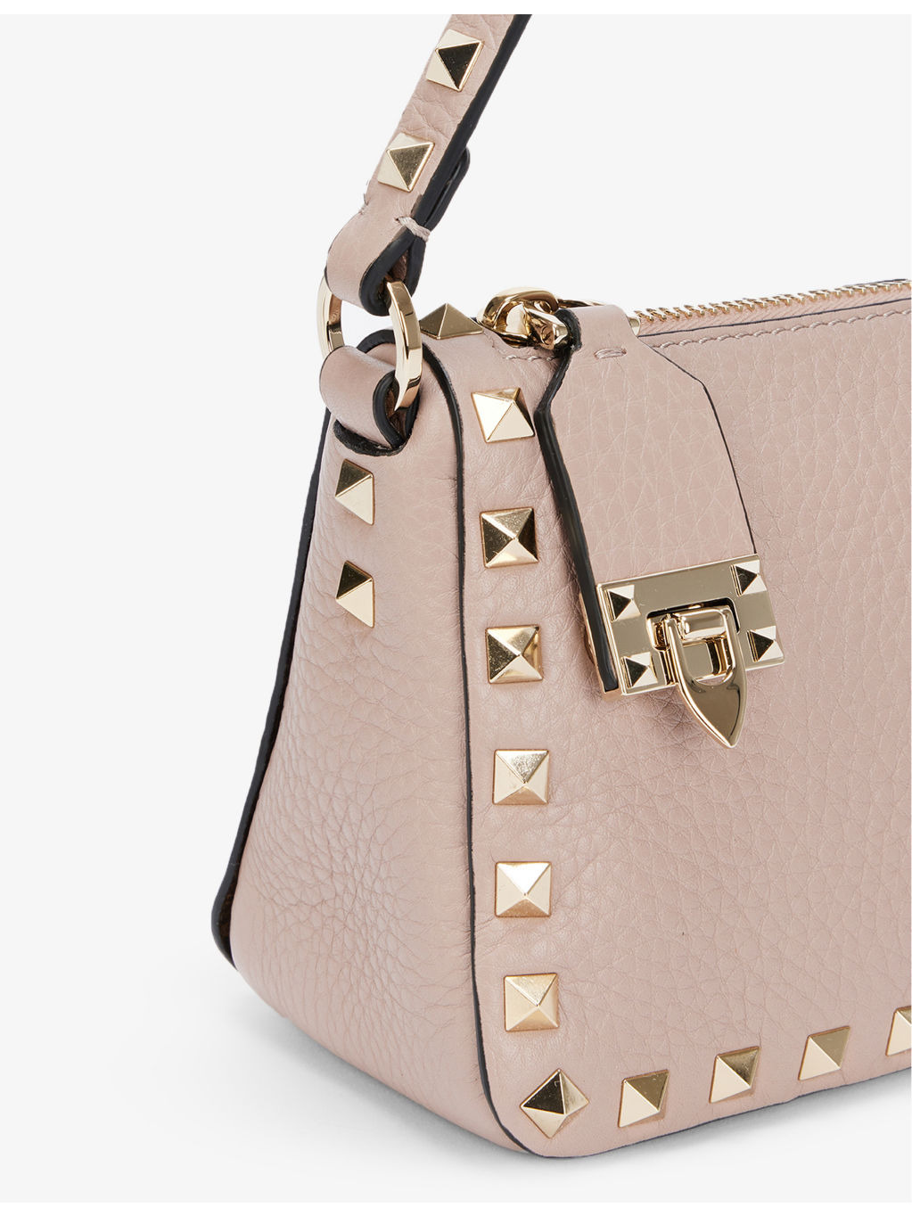 Spike small leather baguette bag - 3
