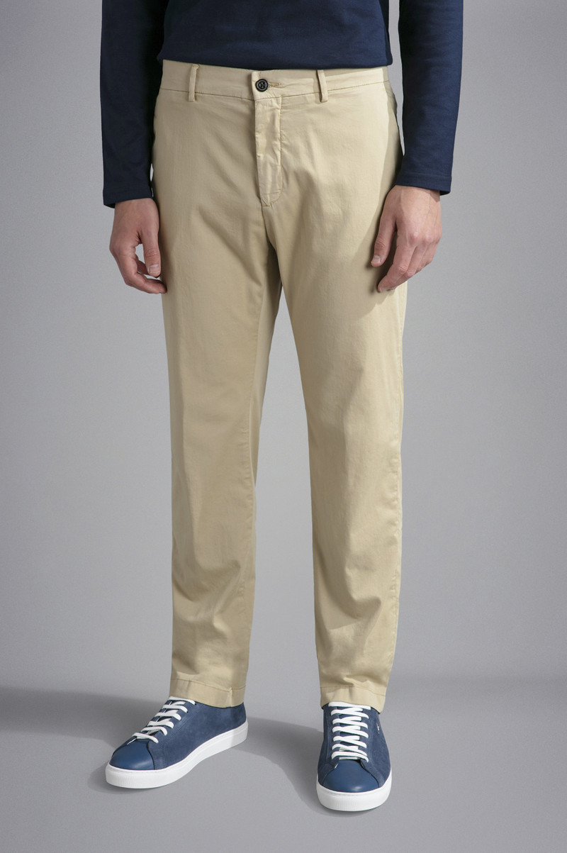 SILK AND STRETCH COTTON CHINO TROUSERS 6